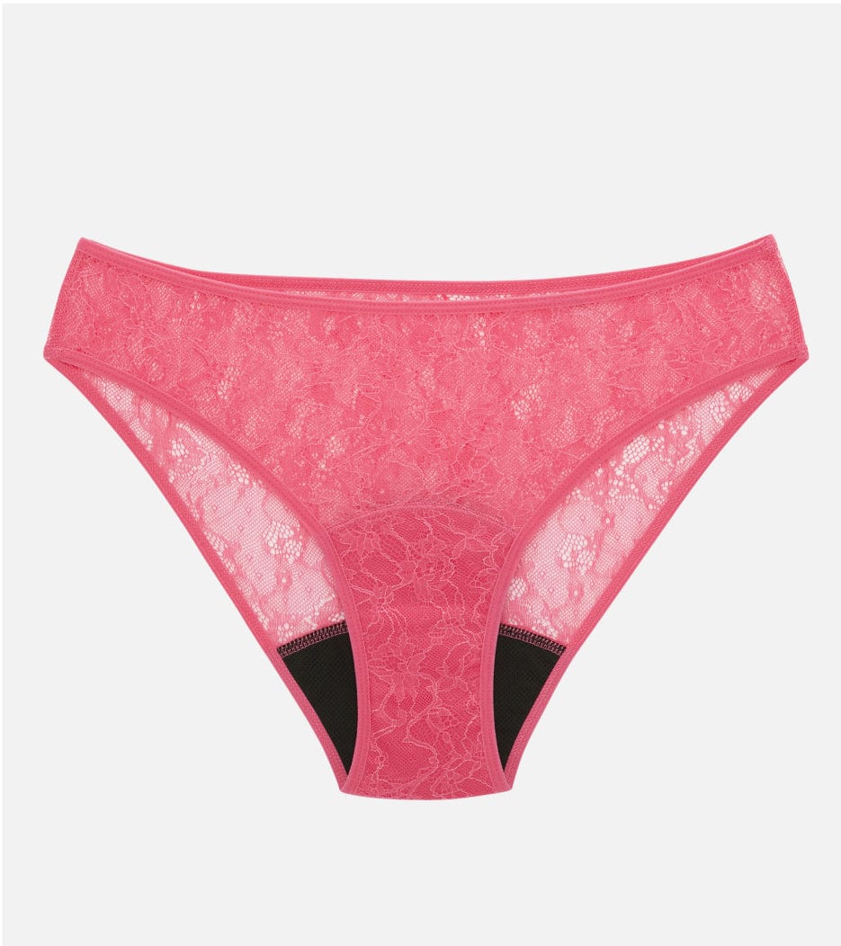 Culotte tout en dentelle - Nylon recyclé - Rose