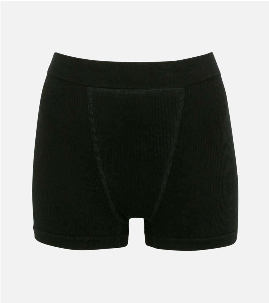 Shorty boxer côtelé sans couture - Noir