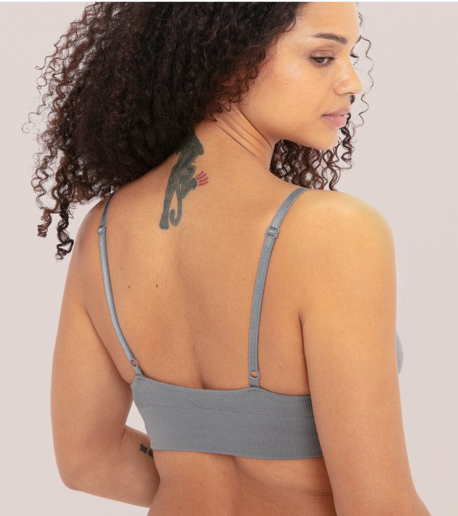 Soutien-gorge côtelé sans couture - Gris