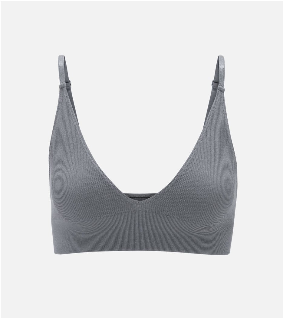 Soutien-gorge côtelé sans couture - Gris