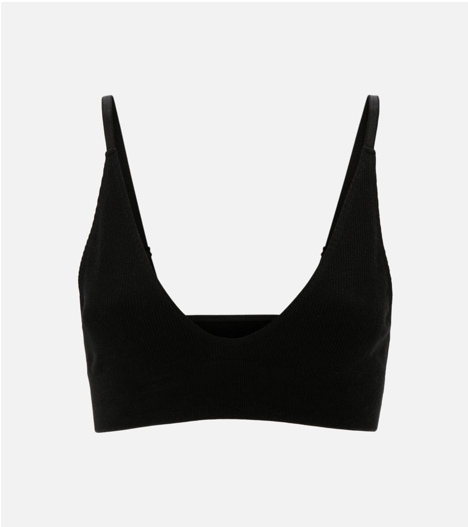 Soutien-gorge côtelé sans couture - Noir